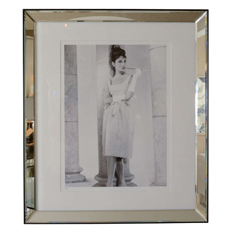 Studio Photograph Of Audrey Hepburn In Beveled Mirrored Frame At 1stdibs