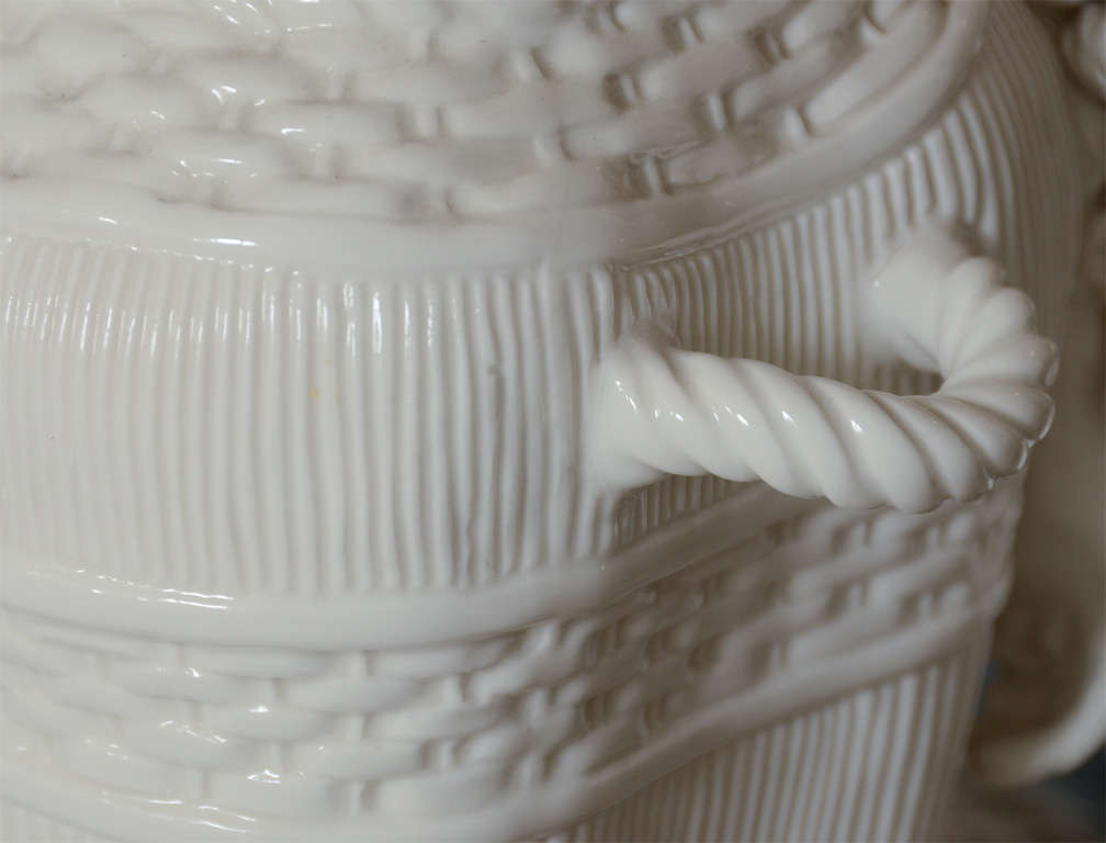 White Bisque Putti Figural Group Vase 4