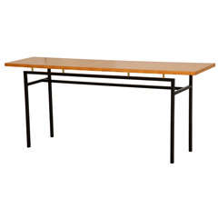 Wood and Metal Console by Jacques Dumond