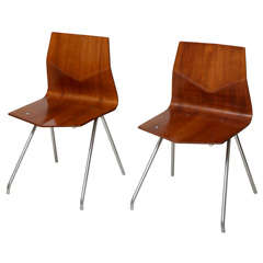 Set of Four Diamond Chairs by René-Jean Caillette
