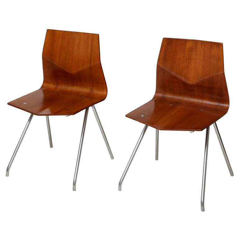 Set of Four Diamond Chairs by René-Jean Caillette For Sale