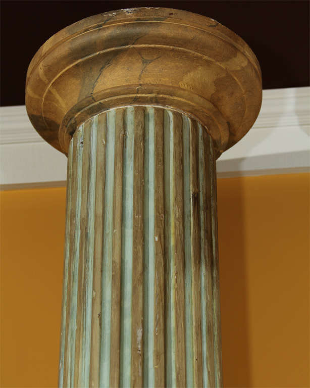 Neoclassical Pair of English Faux Painted Columns