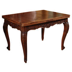 French Louis XV Style Oak Draw Leaf Table