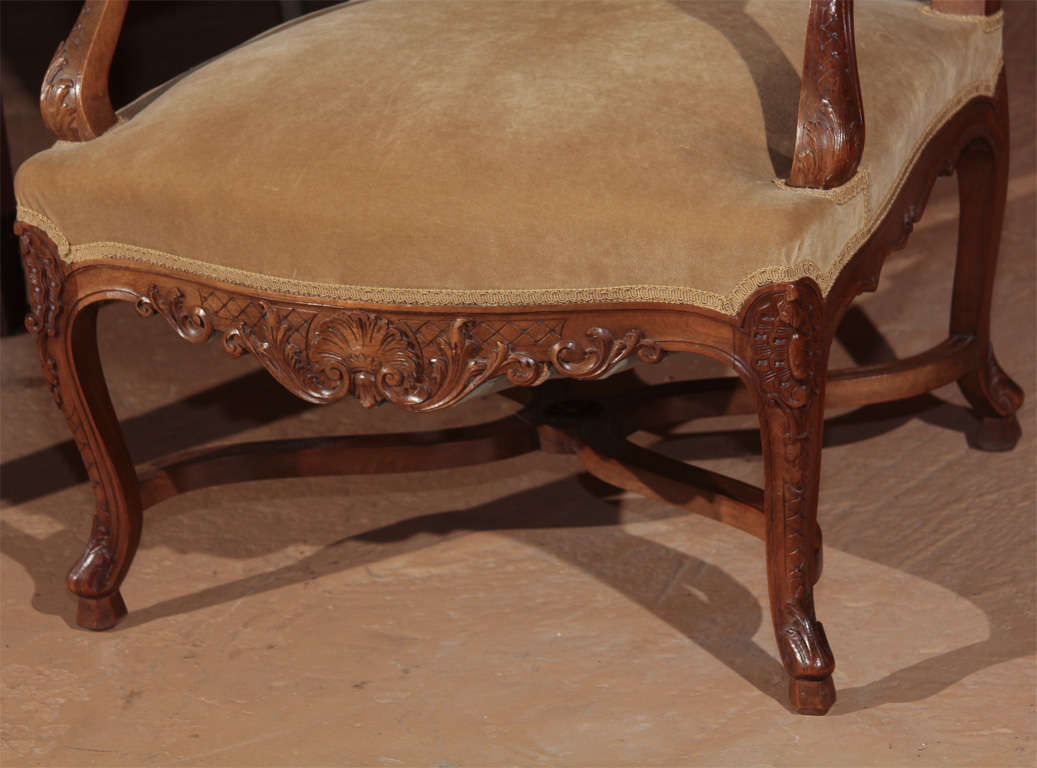 Louis XV French Regence Style Armchair For Sale