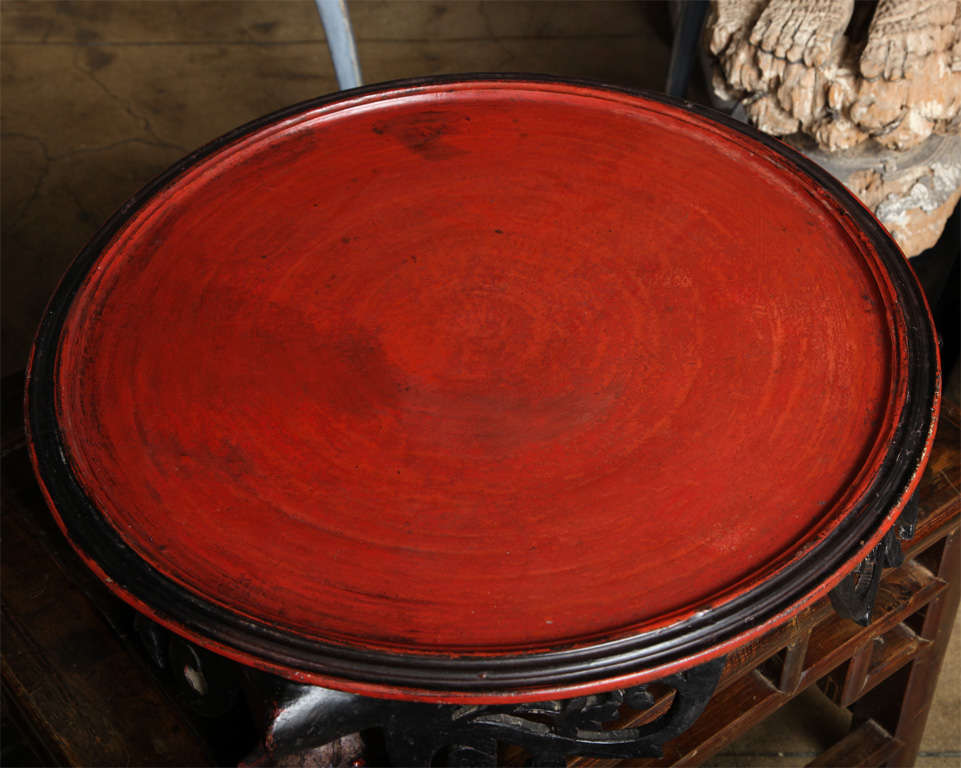 20th Century Carved Thai Offering Table with Red Top