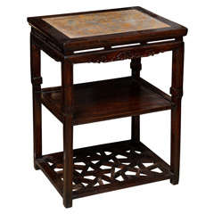 Stand with Stone Top and Two Shelves Stand with Stone Top and Two Shelves