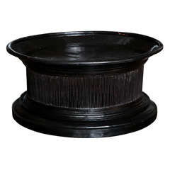 Low Black Lacquered Bamboo Table