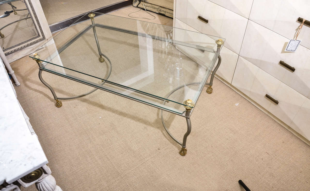 2-Tier Bronze and Steel Coffee Table