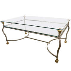 2-Tier Bronze and Steel Coffee Table