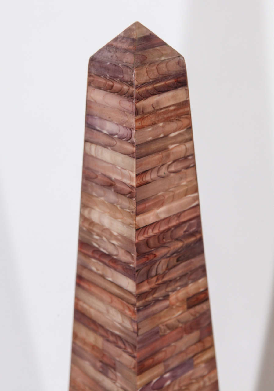 Pair of Tessellated Shell Obelisks by Maitland-Smith 3