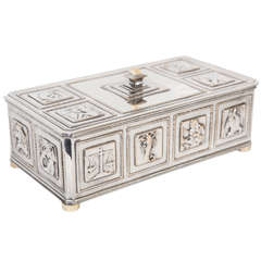 Silver Plate Zodiac Box by Oscar Bach