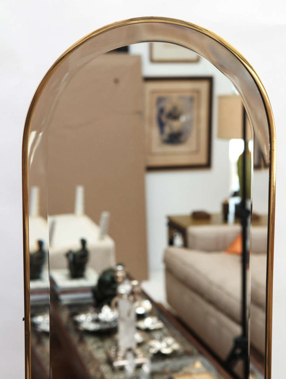 Italian Brass Cheval Mirror 1