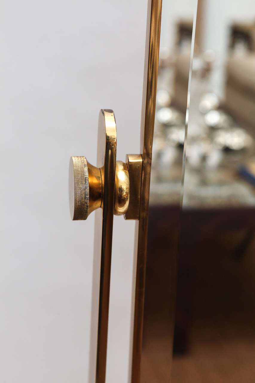 Italian Brass Cheval Mirror 2
