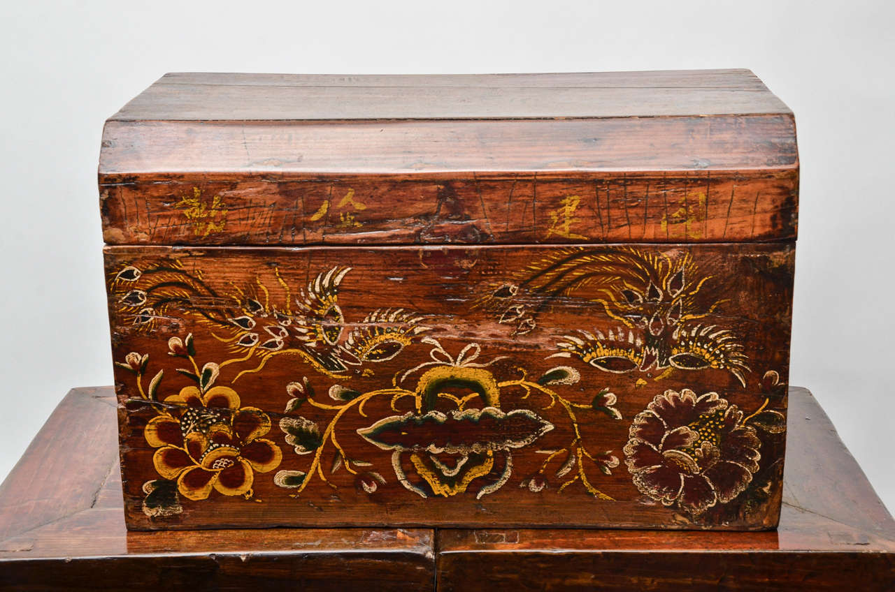 Early 20th Century Qing Dynasty Shanxi Golden Painted Document Box