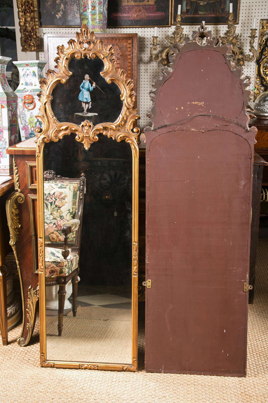 Pair Decorative Gilt Wood Mirrors For Sale 2