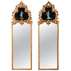 Pair Decorative Gilt Wood Mirrors 9