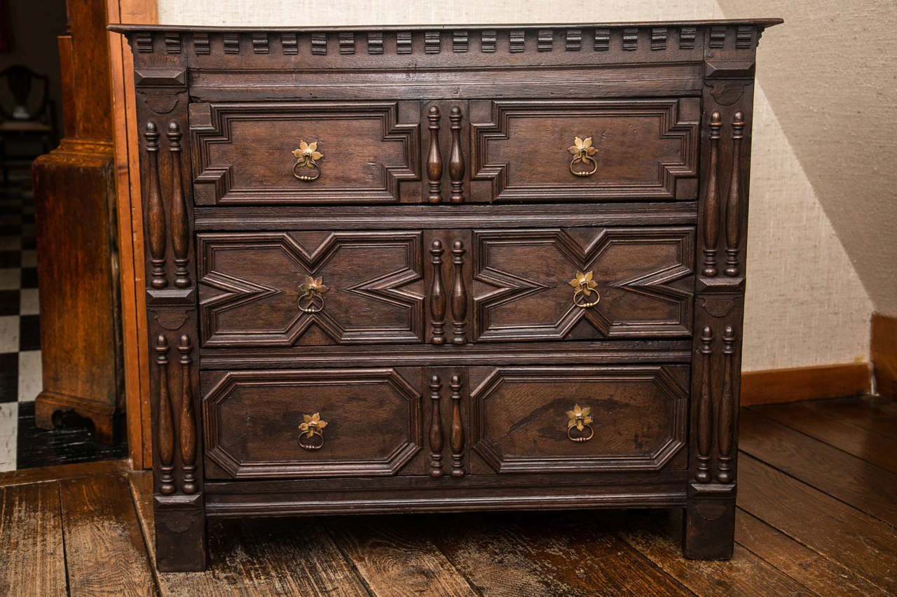 English Oak Jacobean Chest of Drawers For Sale at 1stDibs | jacobean ...