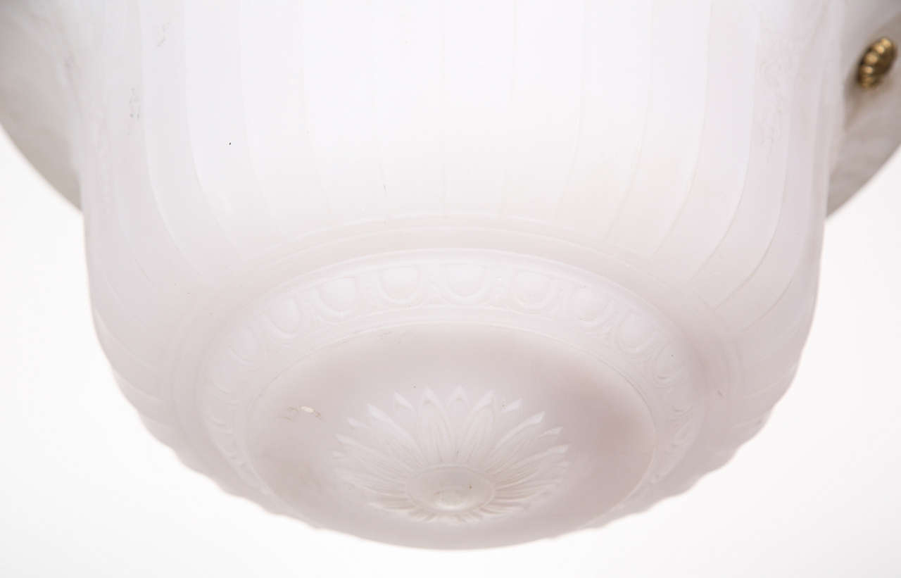 Cast Glass Turn of the Century Dish Light In Good Condition In Los Angeles, CA