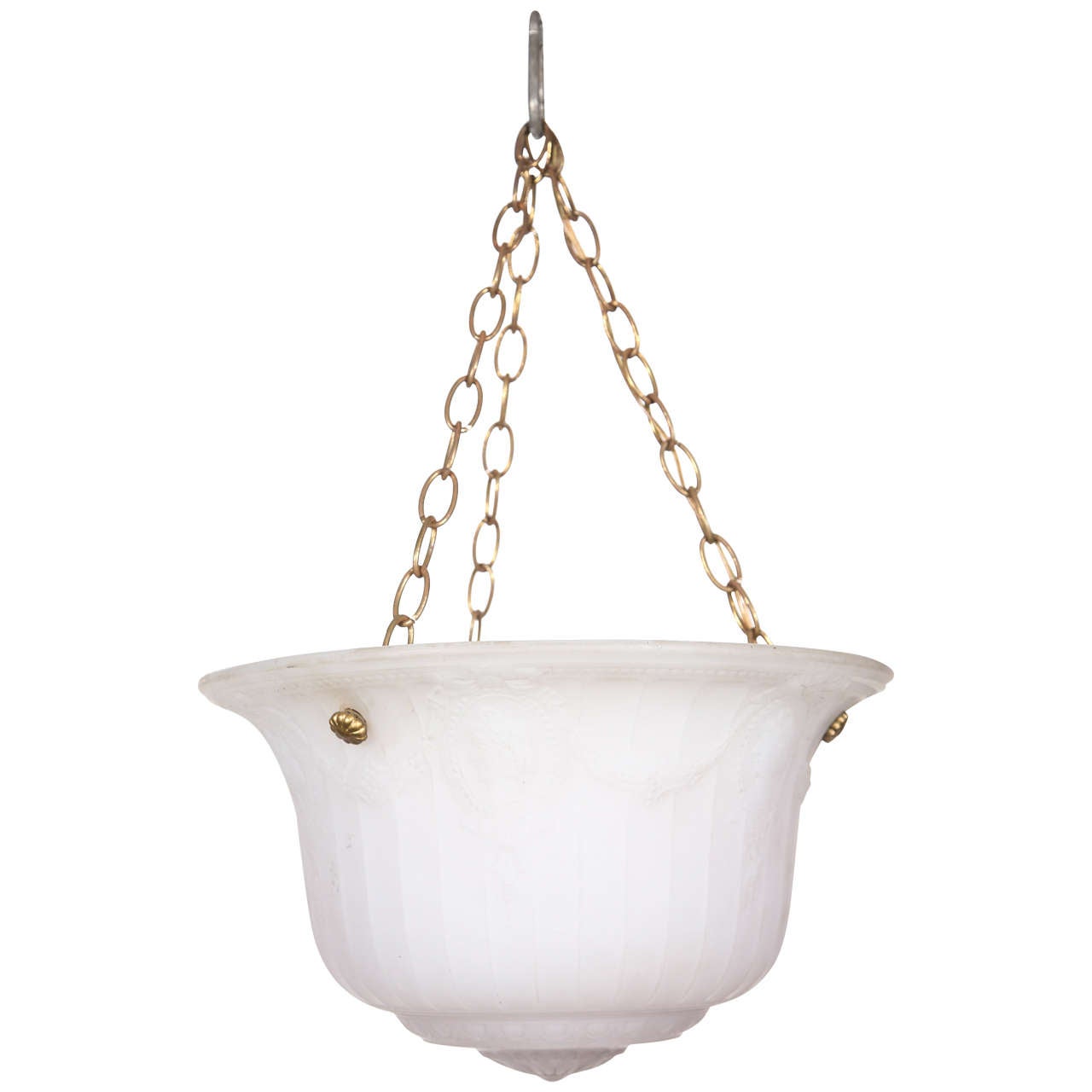 Cast Glass Turn of the Century Dish Light For Sale at 1stDibs