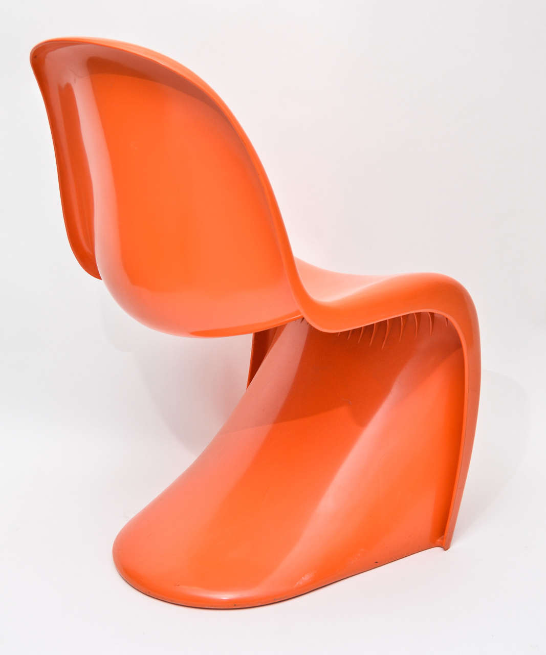 Scandinavian Modern Set of Four 1970s Orange Verner Panton Stacking Chairs For Sale