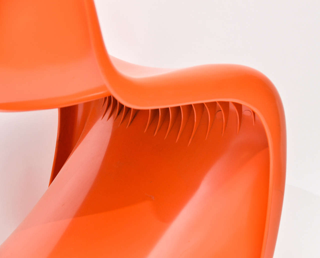 American Set of Four 1970s Orange Verner Panton Stacking Chairs For Sale