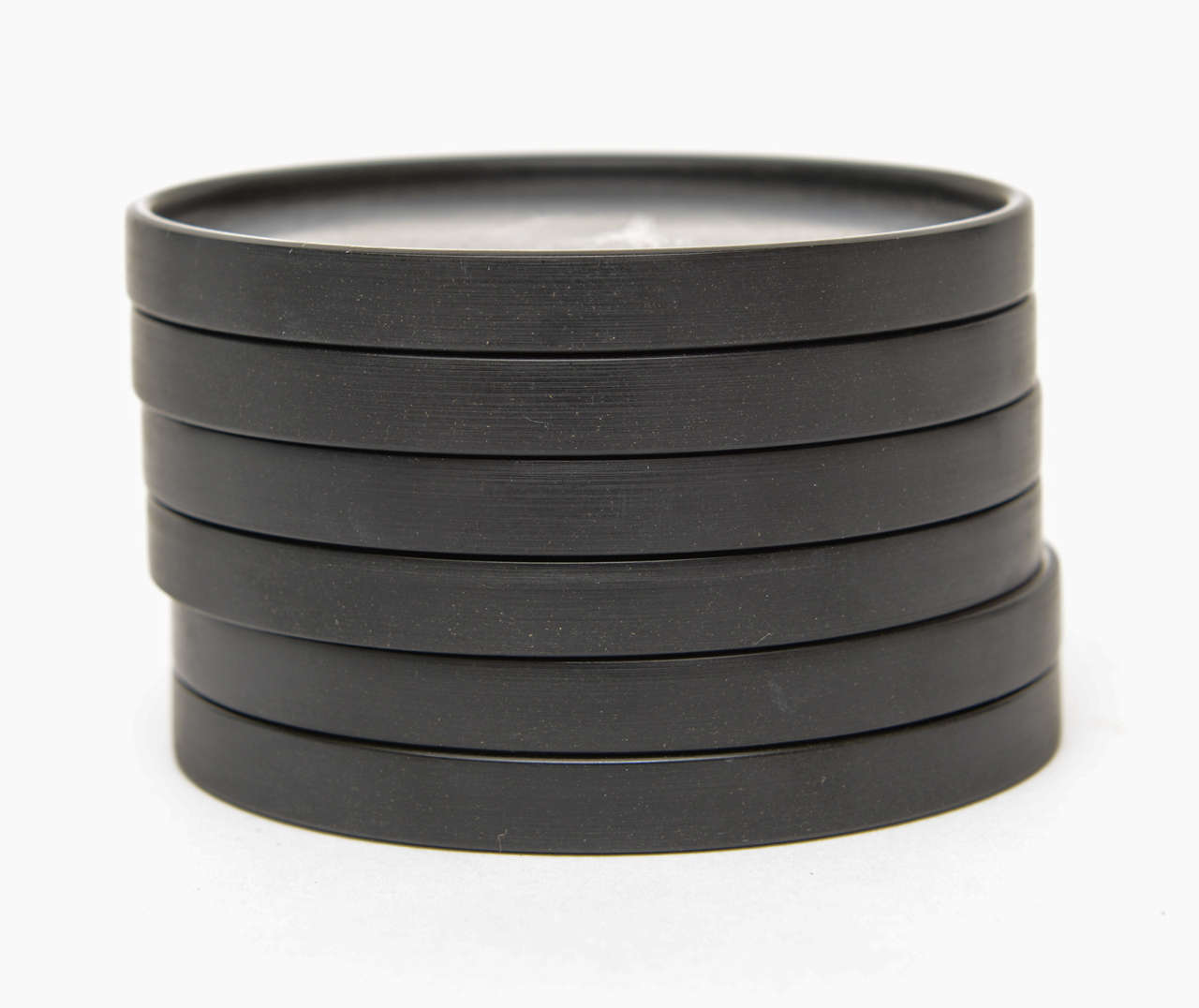 Mid-20th Century Set of 6 Isolite and Sterling Silver Coasters