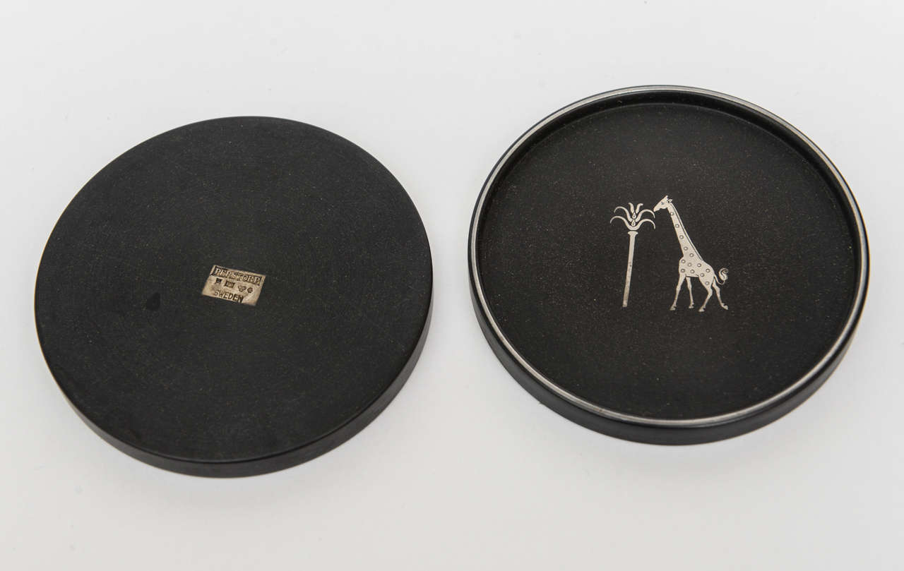 Set of 6 Isolite and Sterling Silver Coasters 3