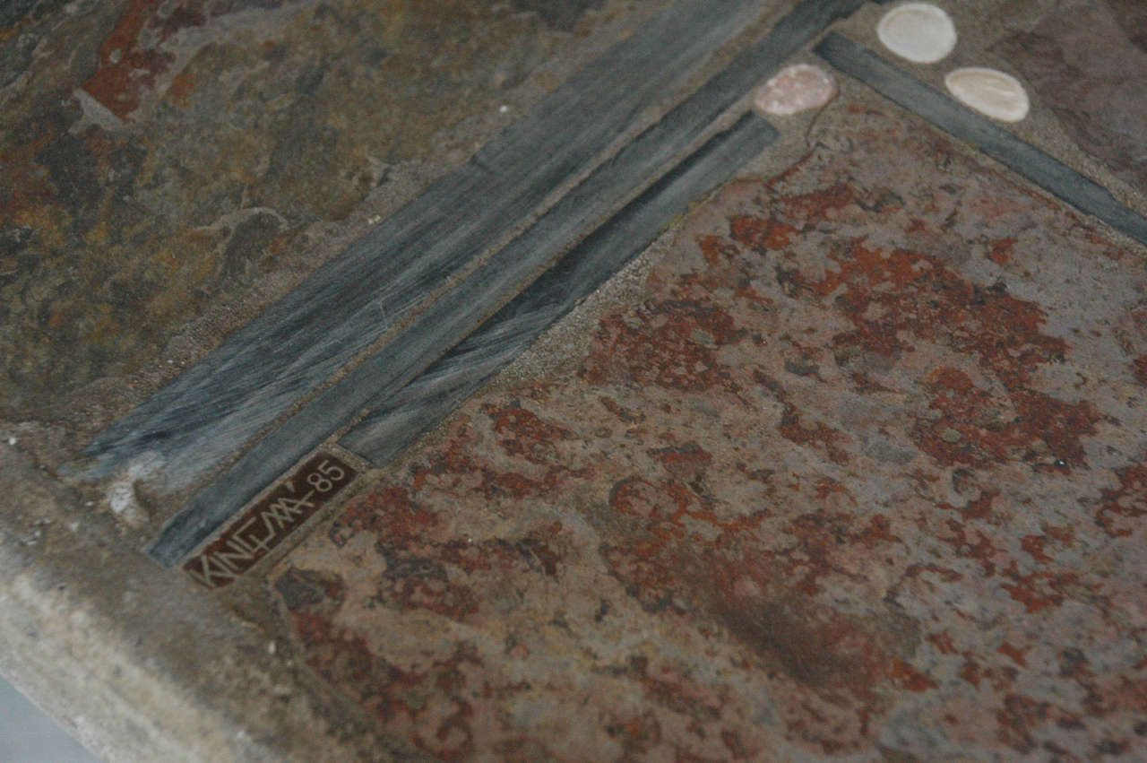 Mid-Century Modern Paul Kingma slate stone coffee table