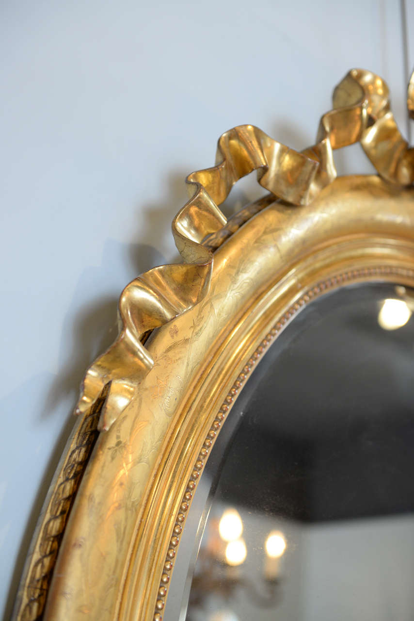 19th Century Louis XVI Gilt Mirror, Circa 1830 For Sale 1