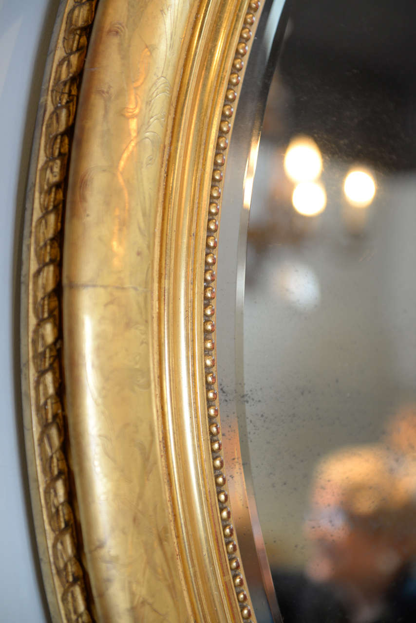 19th Century Louis XVI Gilt Mirror, Circa 1830 For Sale 2
