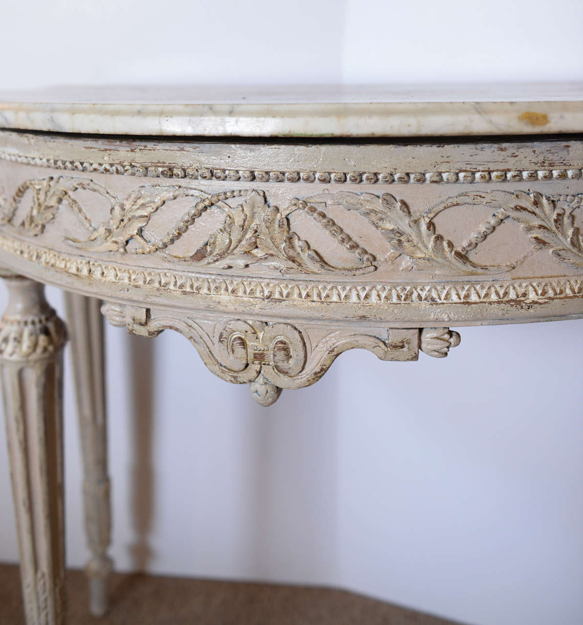18th Century Louis XVI Style Console with Marble Top, Circa 1780 In Good Condition For Sale In Atlanta, GA