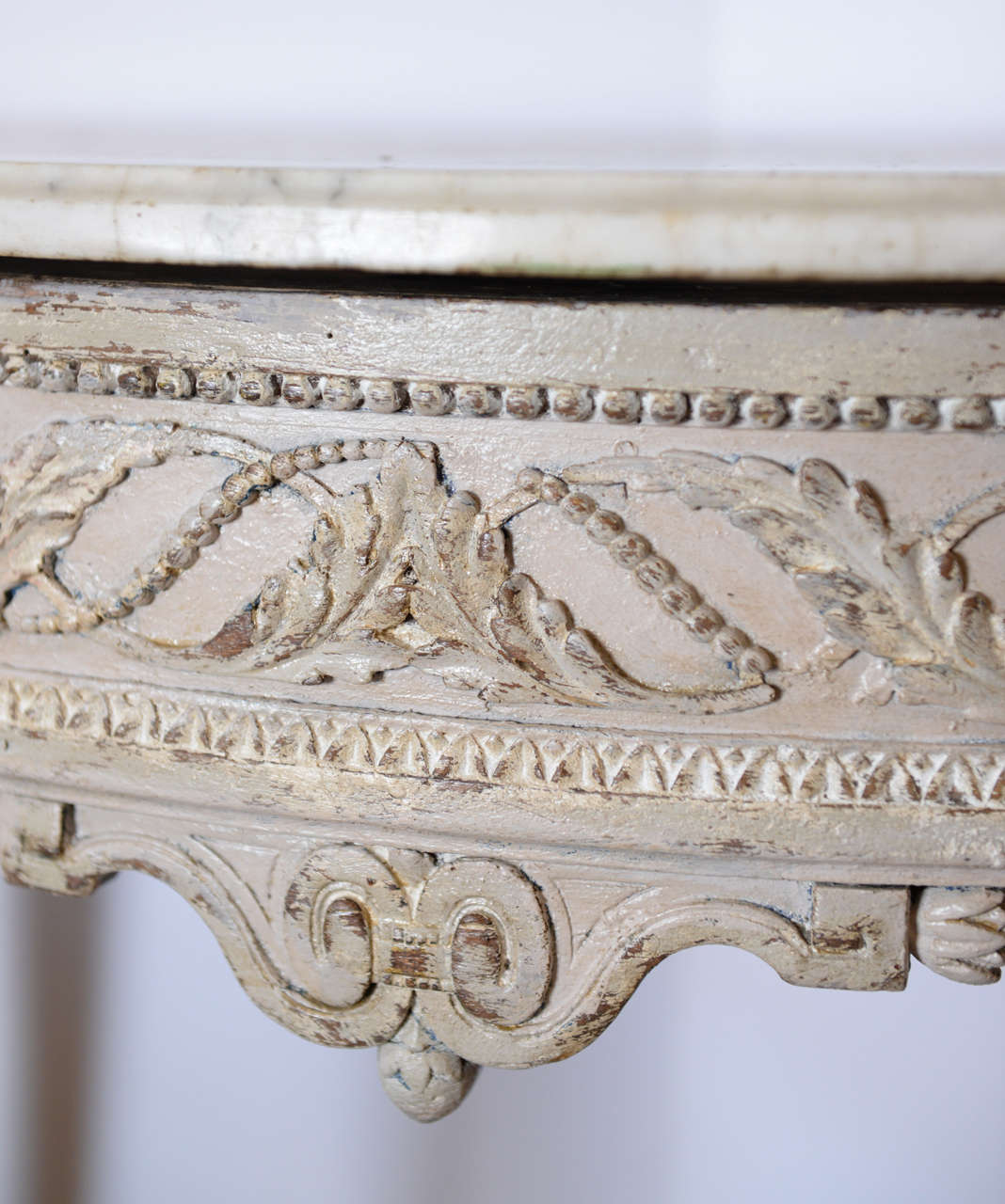 18th Century and Earlier 18th Century Louis XVI Style Console with Marble Top, Circa 1780 For Sale