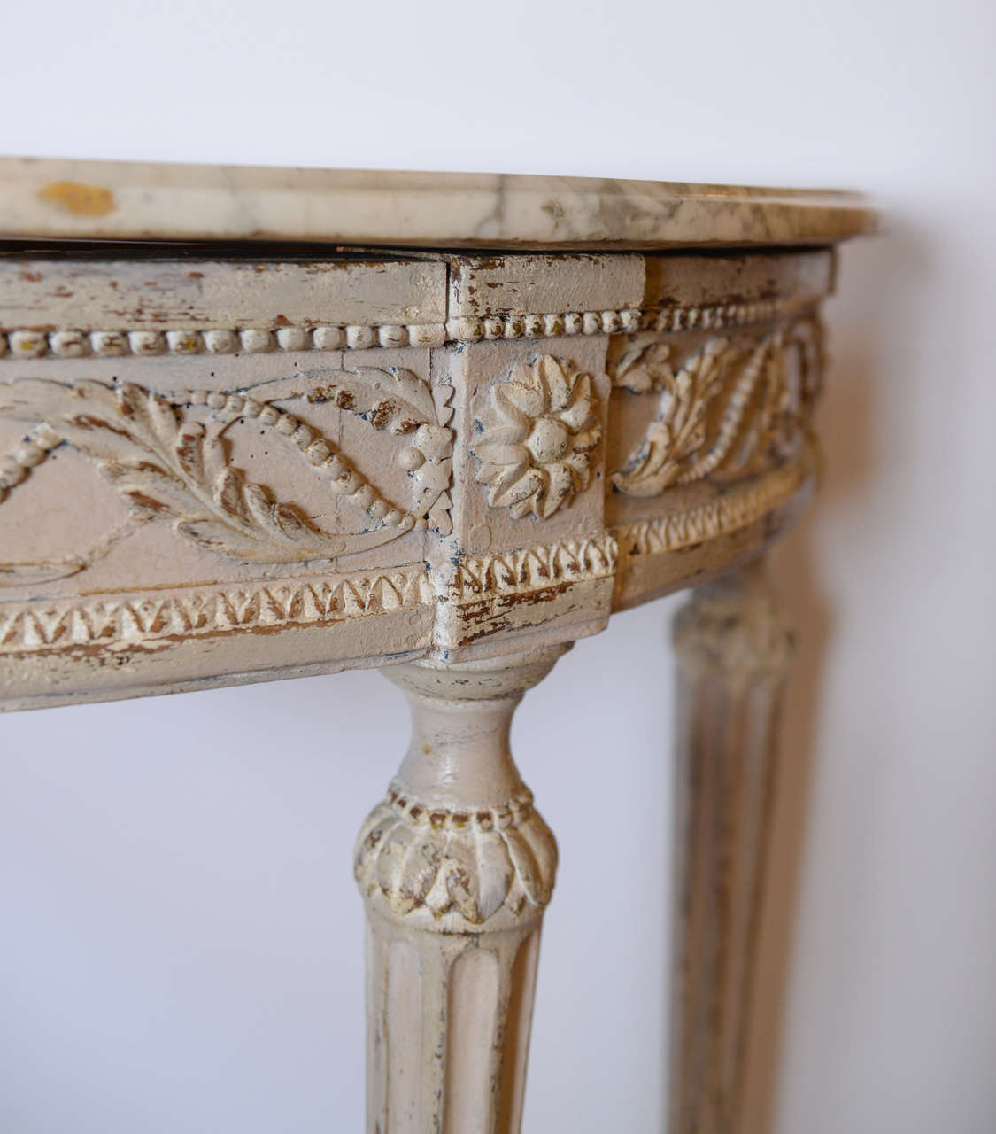 18th Century Louis XVI Style Console with Marble Top, Circa 1780 For Sale 1