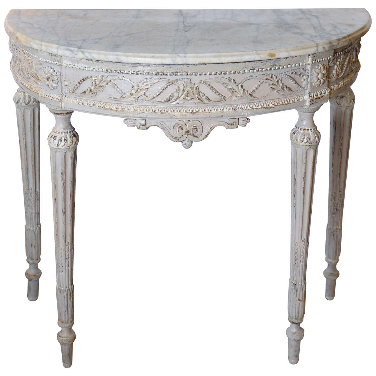 18th Century Louis XVI Style Console with Marble Top, Circa 1780 For Sale