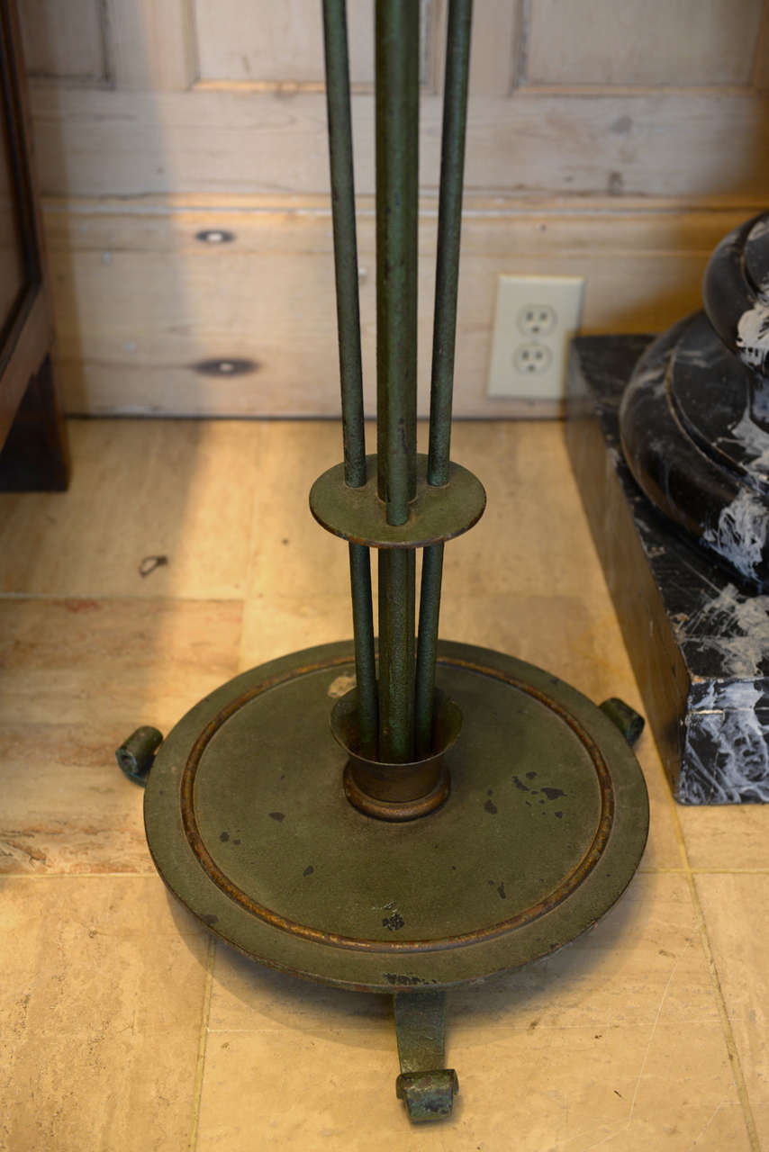 Vintage French Art Deco Style Iron  Floor Lamp, Circa 1940 In Good Condition For Sale In Atlanta, GA