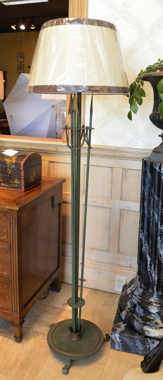Vintage French Art Deco Style Iron  Floor Lamp, Circa 1940 For Sale 2