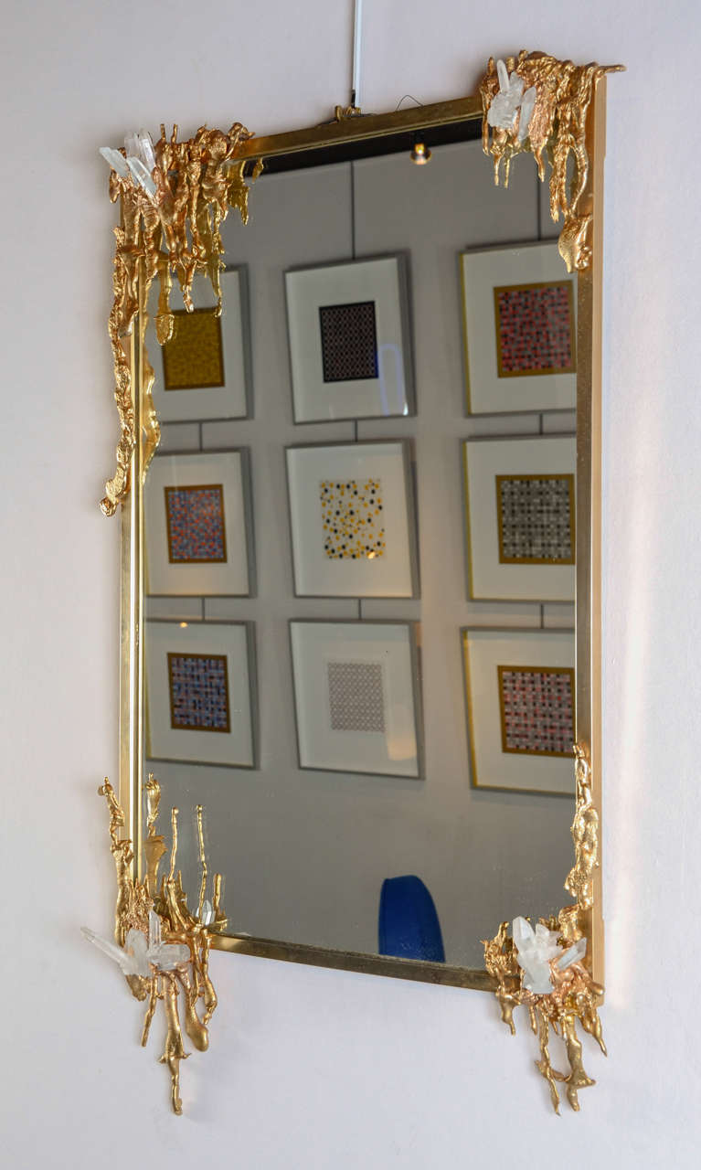 Gilt Bronze and Crystal Mirror by Claude-Victor Boeltz