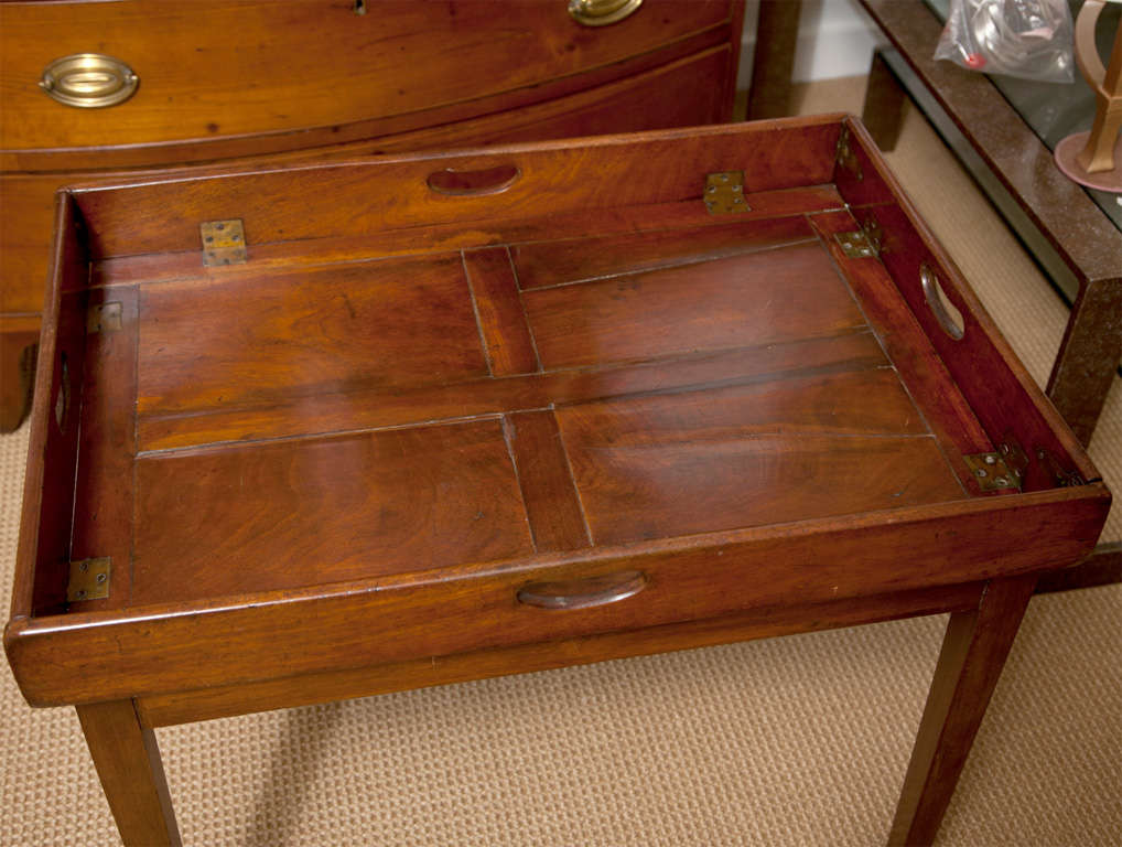 19th Century Mahogany Folding Butler's Tray Occasional Table In Good Condition In Mt Kisco, NY