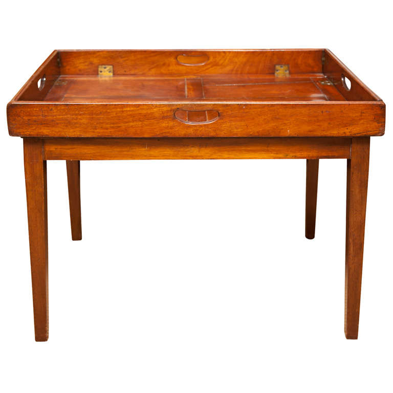 19th Century Mahogany Folding Butler's Tray Occasional Table