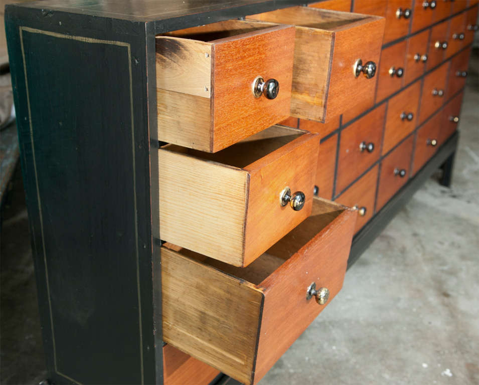 20th Century Expansive English Apothecary Chest on Stand