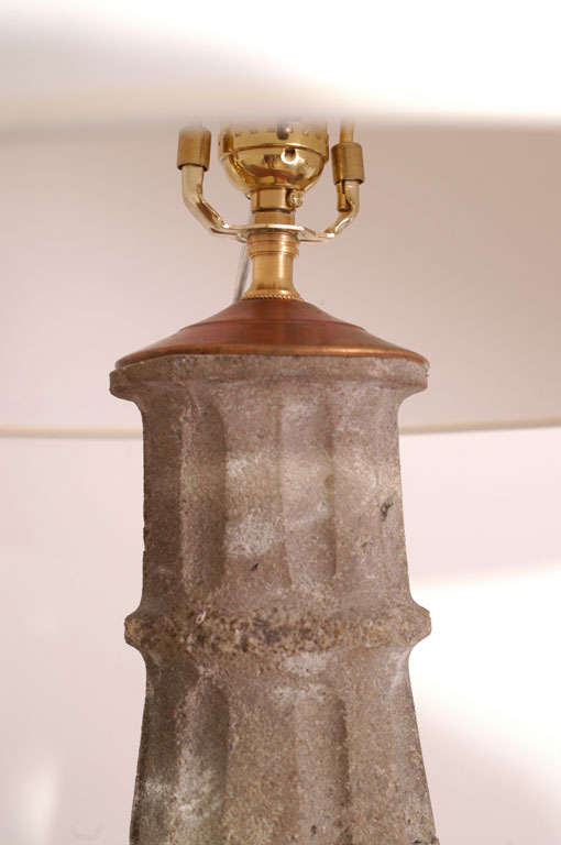 19th Century Pair of Large concrete baluster table lamps