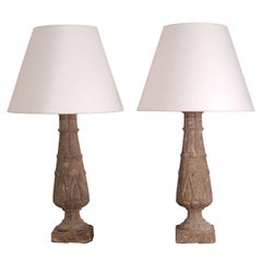 Pair of Large concrete baluster table lamps