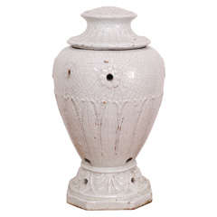 A Very Rare Hour-Glass Shape White Faience Brassaro( Chauffage) 1