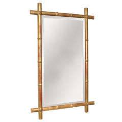 Large Gilt Napoleon III Bamboo Motif Mirror with Original Glass 12