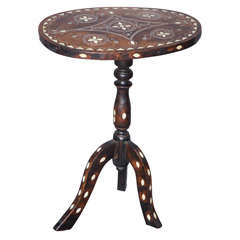 Antique Oval Anglo-Indian Inlaid Accent Table