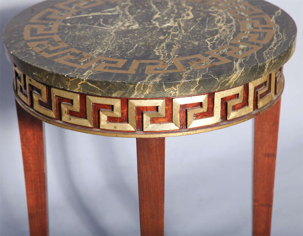 Mid-20th Century Greek Key Carved Accent Table