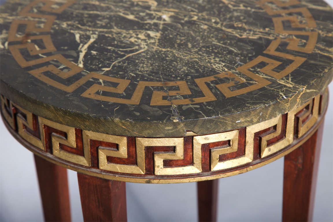 Greek Key Carved Accent Table 1
