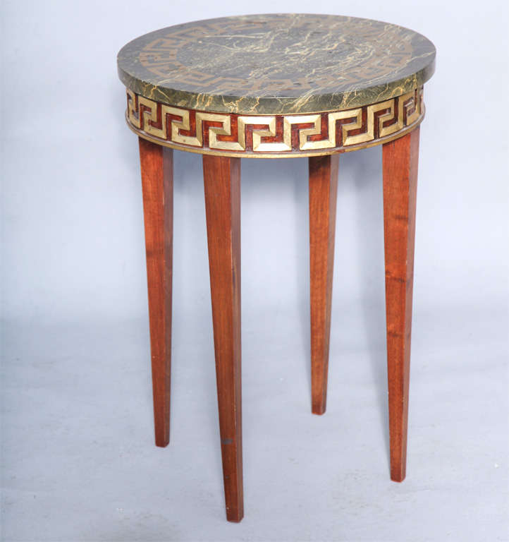 Greek Key Carved Accent Table 2