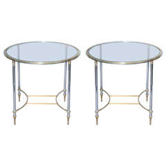 Pair of Round Tables Attributed to Maison Jansen