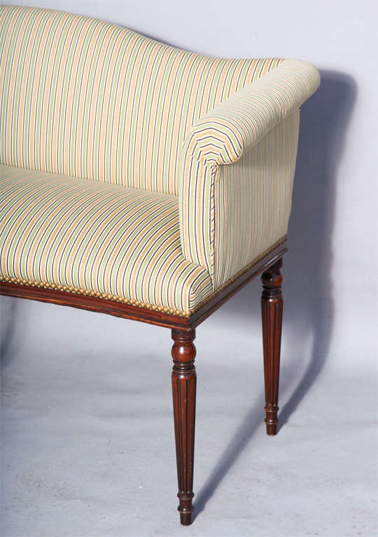 Upholstered Settee in Narrow Form at 1stDibs